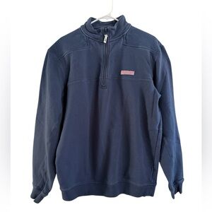 Vineyard Vines Men's Navy Blue Quarter-Zip Shep Sweater